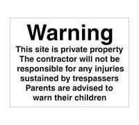 V Safety Notice This Site Is Private Property - Señal de seguridad Correx® 600 x 450 mm