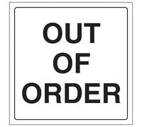 V Safety Out Of Order - Señal de seguridad de plástico rígido (200 x 200 mm, 2 mm)