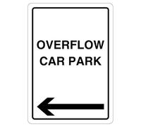 V Safety Overflow Car Park - Señal de seguridad compuesta de aluminio con flecha izquierda 210 x 297 mm (A4)