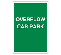 V Safety Overflow Car Park - Señal de seguridad reflectante de aluminio, 210 x 297 mm (A4), 3 mm, color verde