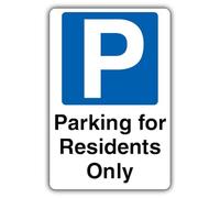 V Safety Parking For Residents Only - Señal de seguridad (300 x 450 mm, plástico rígido, 2 mm)