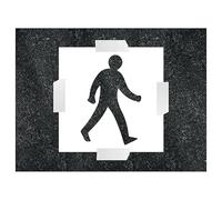 V Safety Peatón Icon Stencil 400 x 400 mm - 1,1 mm Señal de seguridad de polipropileno