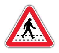 V Safety Peatones Crossing - Señal de seguridad (450 x 450 mm, 3 mm, compuesto de aluminio)