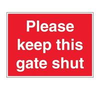V Safety Please Keep This Gate Shut - Señal de seguridad compuesta de aluminio (600 x 450 mm, 3 mm)