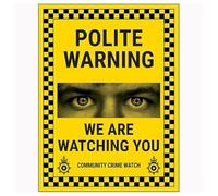 V Safety Polite Warning/We Are Watching You/Community Crime Watch 200 x 300 mm - Señal de seguridad compuesta de aluminio de 3 mm
