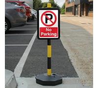 V Safety - Poste temporal de seguridad con señal de seguridad "P", 210 x 297 mm (A4), compuesto de aluminio reflectante RA2 de 3 mm