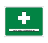 V Safety Public Access - Kit de primeros auxilios para traumatismos, paisaje, 400 x 300 mm, vinilo autoadhesivo que brilla en la oscuridad