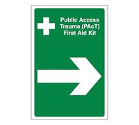 V Safety Public Access Trauma (PACT) Kit de primeros auxilios flecha derecha 200 x 300 mm - Adhesivo facial para ventana
