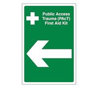 V Safety Public Access Trauma (PACT) Kit de primeros auxilios flecha izquierda 200 x 300 mm - Adhesivo facial para ventana