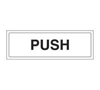 V Safety Push 300 x 100 mm - Vinilo autoadhesivo - Señal de seguridad con efecto de aluminio