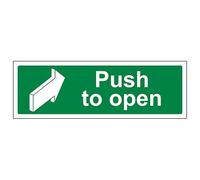 V Safety Push To Open - Señal de seguridad compuesta de aluminio (600 x 200 mm, 3 mm)