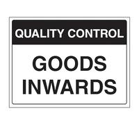 V Safety Quality Control - Goods Inwards - Señal de seguridad compuesta de aluminio (400 x 300 mm, 3 mm)