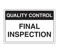 V Safety Quality Control - Señal de seguridad con efecto de aluminio, 300 x 200 mm, vinilo autoadhesivo