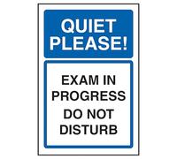 V Safety Quiet Please! Exam In Progress Do Not Disturb - Señal de seguridad de plástico rígido de 100 x 150 mm, 1 mm