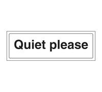 V Safety Quiet Please - Señal de seguridad de plástico rígido (300 x 100 mm, 2 mm)