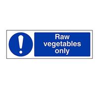 V Safety Raw Vegetable Only-300x100mm-Señal de seguridad magnética