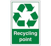 V Safety Recycling Point 300 x 400 mm - Vinilo autoadhesivo - Señal de seguridad con efecto de aluminio