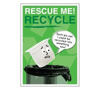 V Safety Rescue Me Recycle Poster - Yoghurt Pot | Divertido cartel de concienciación sobre el reciclaje | Tamaño A3 | Duradero y laminado | Fabricado en Reino Unido