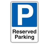 V Safety Reserved Parking - Señal de seguridad de estacionamiento azul - 200 x 300 mm - RA2 reflectante 3 mm compuesto de aluminio