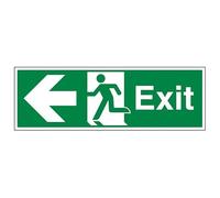 V Safety Safe Condition Exit - Exit Arrow Left - Señal de seguridad de vinilo adhesivo de 900 x 300