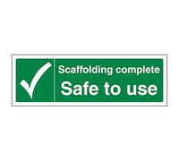 V Safety Scaffolding Complete Safe To Use - Señal de seguridad de aluminio reflectante (600 x 200 mm, 3 mm)