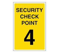V Safety Security Check Point 4 200 x 300 mm - Vinilo autoadhesivo que brilla en la oscuridad