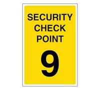 V Safety Security Check Point 9 - Punto de control de seguridad (200 x 300 mm, brilla en la oscuridad, 1 mm, plástico rígido)