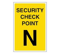 V Safety Security Check Point N 200 x 300 mm - Vinilo autoadhesivo
