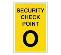 V Safety Security Check Point O 100 x 150 mm - Vinilo autoadhesivo que brilla en la oscuridad