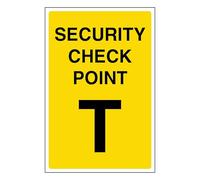 V Safety Security Check Point T 200 x 300 mm - Vinilo autoadhesivo