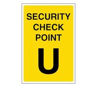 V Safety Security Check Point U 200 x 300 mm - Vinilo autoadhesivo