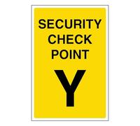 V Safety Security Check Point Y 100 x 150 mm - Vinilo autoadhesivo