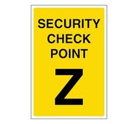 V Safety Security Check Point Z 100 x 150 mm - Vinilo autoadhesivo que brilla en la oscuridad