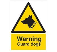 V Safety Security Notice - Señal de seguridad con diseño de perros de guardia de advertencia, 150 x 200 mm, 3 mm, aluminio cepillado