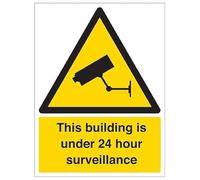 V Safety Security Notice - Señal de seguridad de video vigilancia en uso, 150 x 200 mm, vinilo autoadhesivo, efecto aluminio