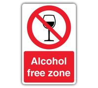 V Safety - Señal de prohibición de zona libre de alcohol, 450 x 600 mm, tablero Correx de doble pared, fabricado en Gran Bretaña