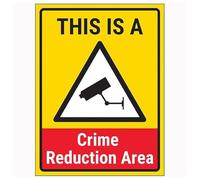 V Safety - Señal de seguridad con efecto de aluminio con texto en inglés "This Is A Crime Reduction Area", 150 x 200 mm