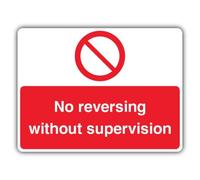 V Safety - Señal de seguridad con texto en inglés "No Reversing Without Supervision", 400 x 300 mm, tablero Correx de doble pared, señalización de prohibición, fabricado en Gran Bretaña