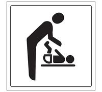 V Safety - Señal de seguridad de plástico rígido con símbolo de cambio de bebé, 200 x 200 mm, 2 mm