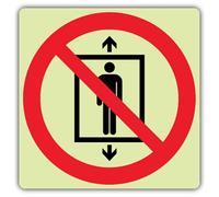 V Safety - Señal de seguridad fotoluminiscente con texto en inglés "Do Not Use Lift", 150 x 150 mm, vinilo autoadhesivo, doble brillo