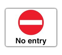 V Safety - Señal de seguridad fotoluminiscente con texto en inglés "No Entry" (400 x 300 mm), vinilo autoadhesivo, brillo estándar