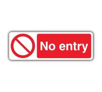 V Safety - Señal de seguridad fotoluminiscente con texto en inglés "No Entry" (600 x 200 mm), vinilo autoadhesivo, brillo estándar