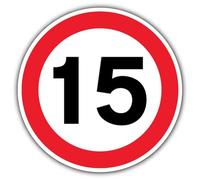 V Safety - Señal de seguridad fotoluminiscente de 15 MPH, 200 x 200 mm, plástico rígido de 1,2 mm, doble brillo