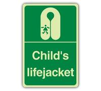 V Safety - Señal de seguridad para niños que brilla en la oscuridad, 300 x 450 mm, hecha de plástico rígido de triple brillo, señalización de seguridad marina, fabricada en Gran Bretaña
