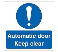 V Safety - Señal de seguridad para puerta automática, cuadrada, 150 x 150 mm, 2 mm, plástico rígido