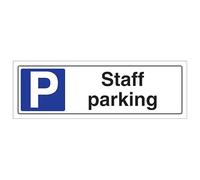 V Safety Staff Parking - Señal de seguridad de plástico rígido de 300 x 100 mm, 1 mm