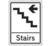 V Safety Stairs Flecha izquierda 200 x 300 mm - Señal de seguridad autoadhesiva de vinilo que brilla en la oscuridad