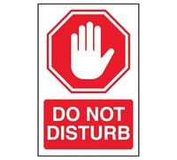 V Safety Stop/Do Not Disturb - Señal de seguridad de plástico rígido de 100 x 150 mm, 1 mm
