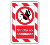 V Safety Strictly No Admittance - ExtraViz - Señal de seguridad de vinilo autoadhesivo, 250 x 350 mm