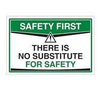V Safety There Is No Substitute For Safety - Señal de seguridad compuesta de aluminio (300 x 200 mm, 3 mm)